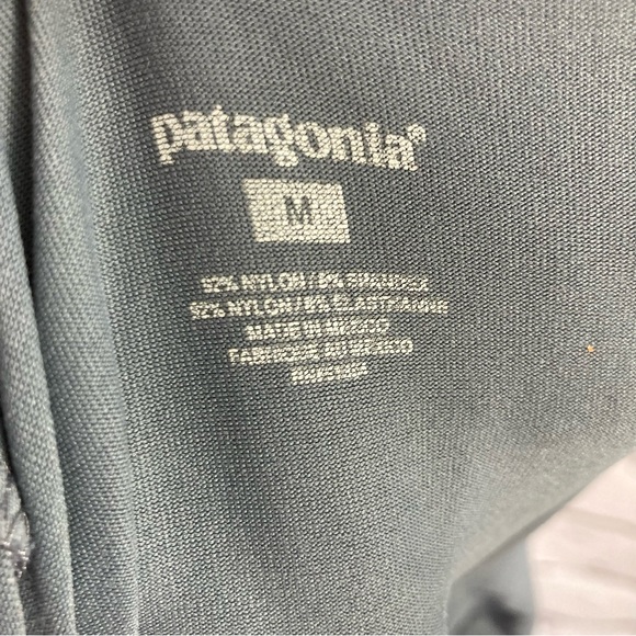 PATAGONIA Womens Bandha Dress Gray Twist Front Cap Sleeves Stretch SZ M Qck Dry - Picture 5 of 8